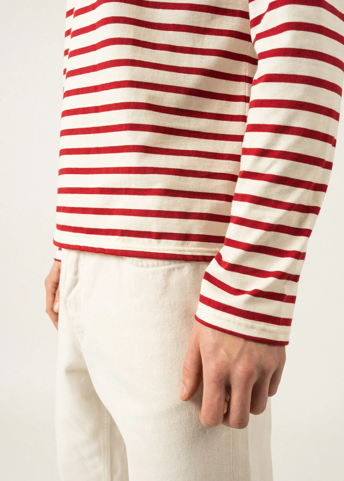 Saint James Sailor Striped Shirts|Sailor Striped Shirts*Minquiers unisex striped sailor shirt Ecru/persan