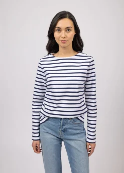 Saint James Sailor Striped Shirts|Sailor Striped Shirts*Minquilock iconic sailor striped shirt Neige/marine