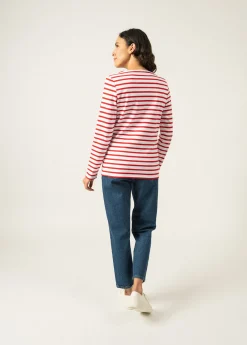 Saint James Sailor Striped Shirts*Minquilock iconic sailor striped shirt Neige/tulipe