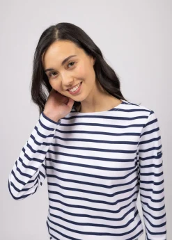 Saint James Sailor Striped Shirts*Minquilock iconic sailor striped shirt Neige/marine
