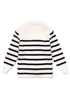 Saint James Sailor Jumpers*Moussaillon striped sailor jumper for babies Ecume/navy