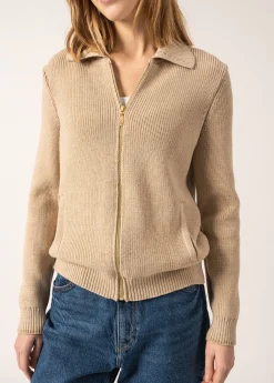 Saint James Jumpers, Cardigans, Jackets*Moutiers Zip-up Cardigan Beige