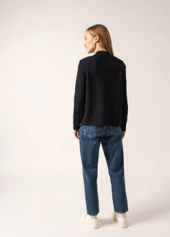 Saint James Accessories*Méribel Fancy Knit Jacket Navy