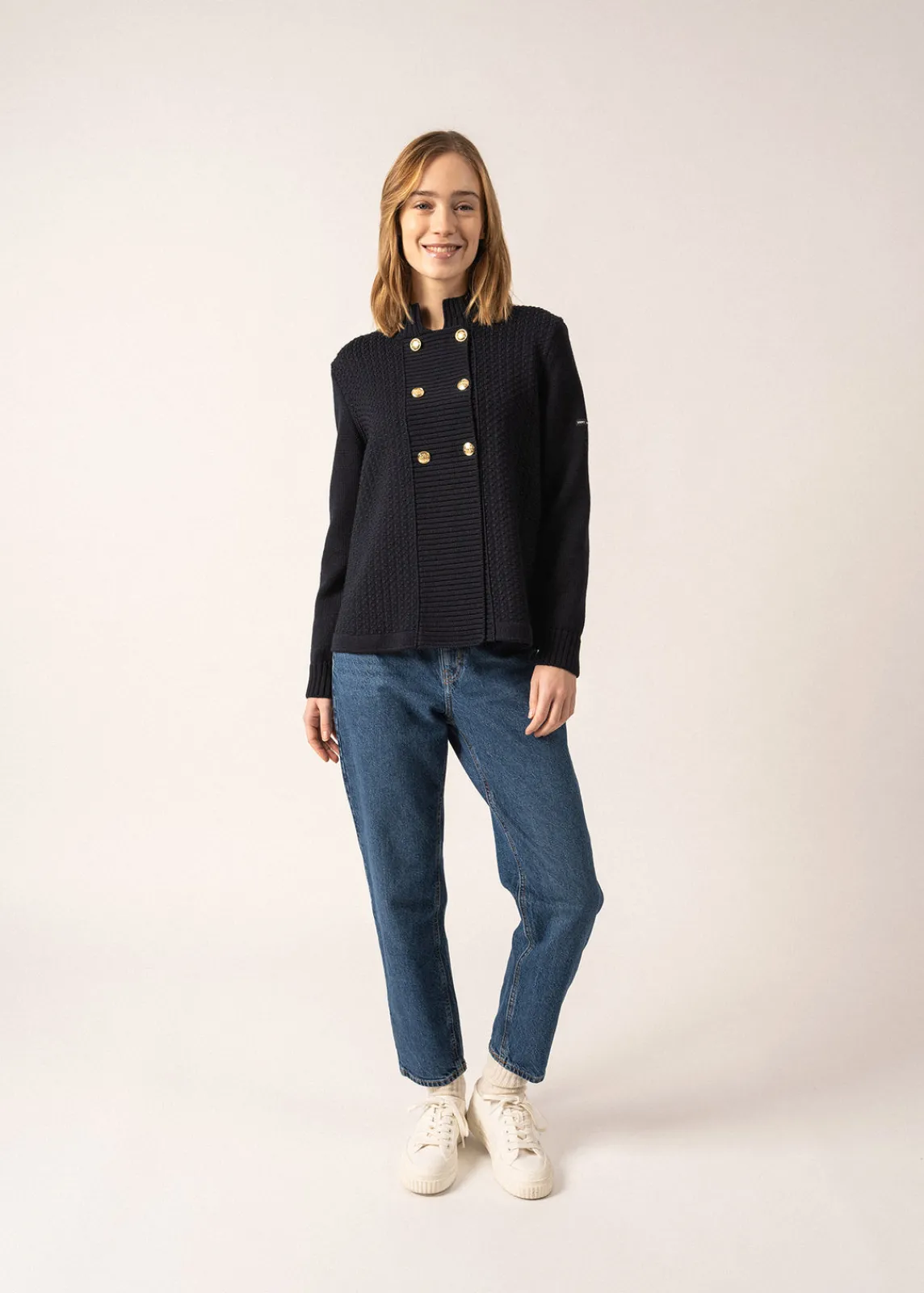 Saint James Accessories*Méribel Fancy Knit Jacket Navy