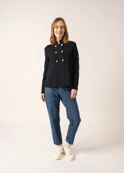 Saint James Jumpers, Cardigans, Jackets*Méribel Fancy Knit Jacket Navy