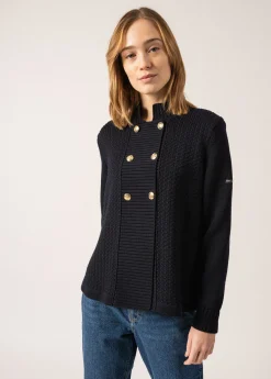 Saint James Scarves*Méribel Fancy Knit Jacket Navy