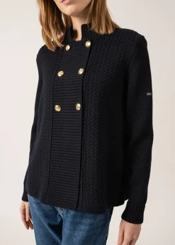 Saint James Scarves*Méribel Fancy Knit Jacket Navy
