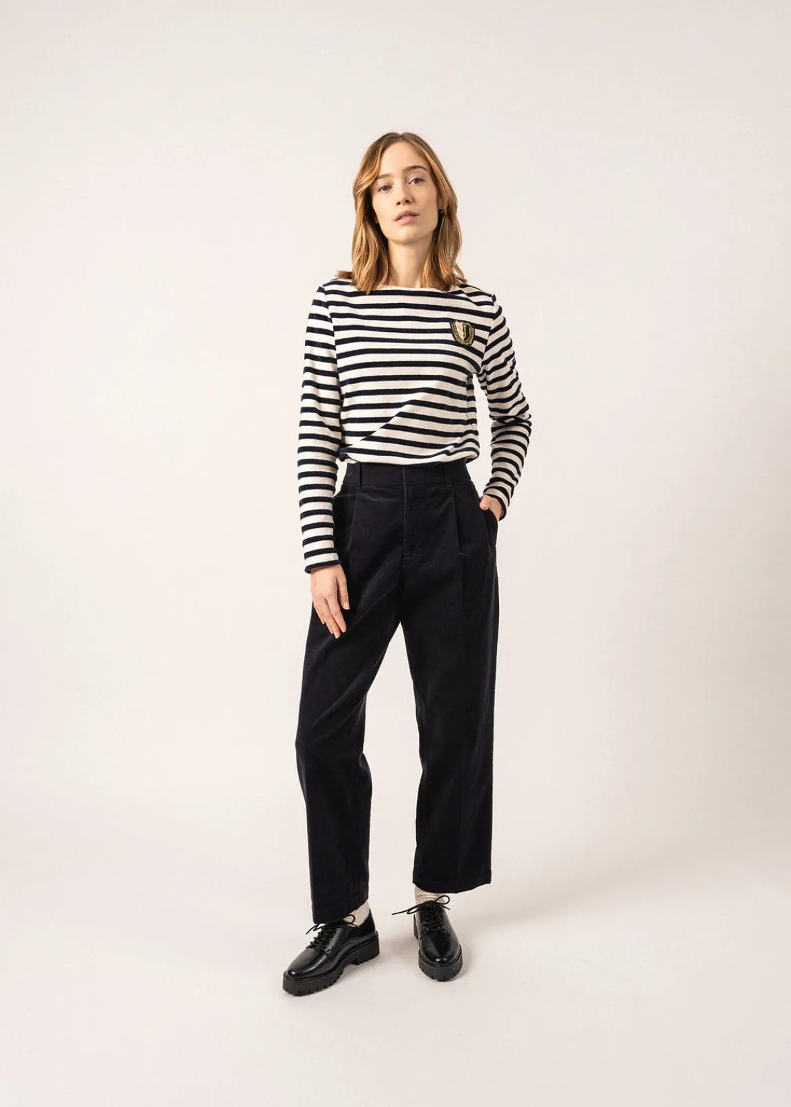 Saint James Sailor Striped Shirts*Méridame Campus Breton Shirt Ecume/marine