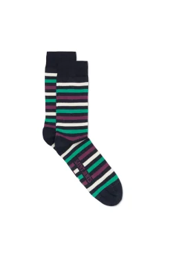 Saint James Accessories*Multicolour striped socks Marine/prune
