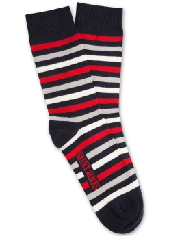 Saint James Shoes & Socks*Multicolour striped socks Marine/persan