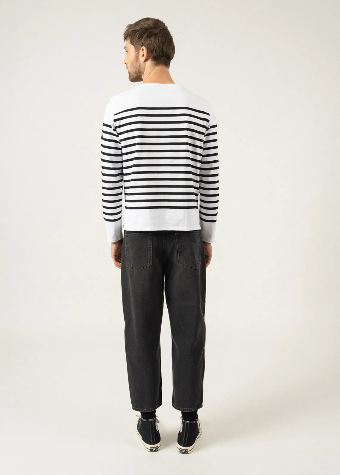 Saint James Sailor Striped Shirts*Naval authentic striped sailor shirt Neige/noir