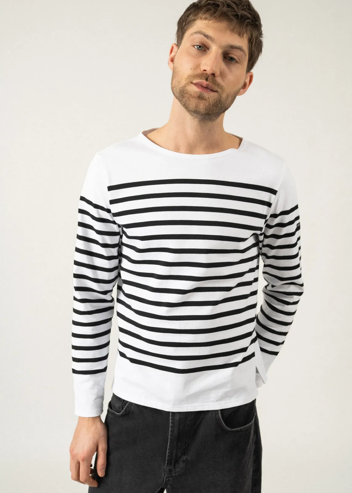 Saint James Sailor Striped Shirts*Naval authentic striped sailor shirt Neige/noir