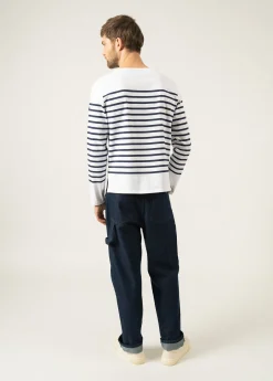 Saint James Sailor Striped Shirts*Naval authentic striped sailor shirt Neige/marine