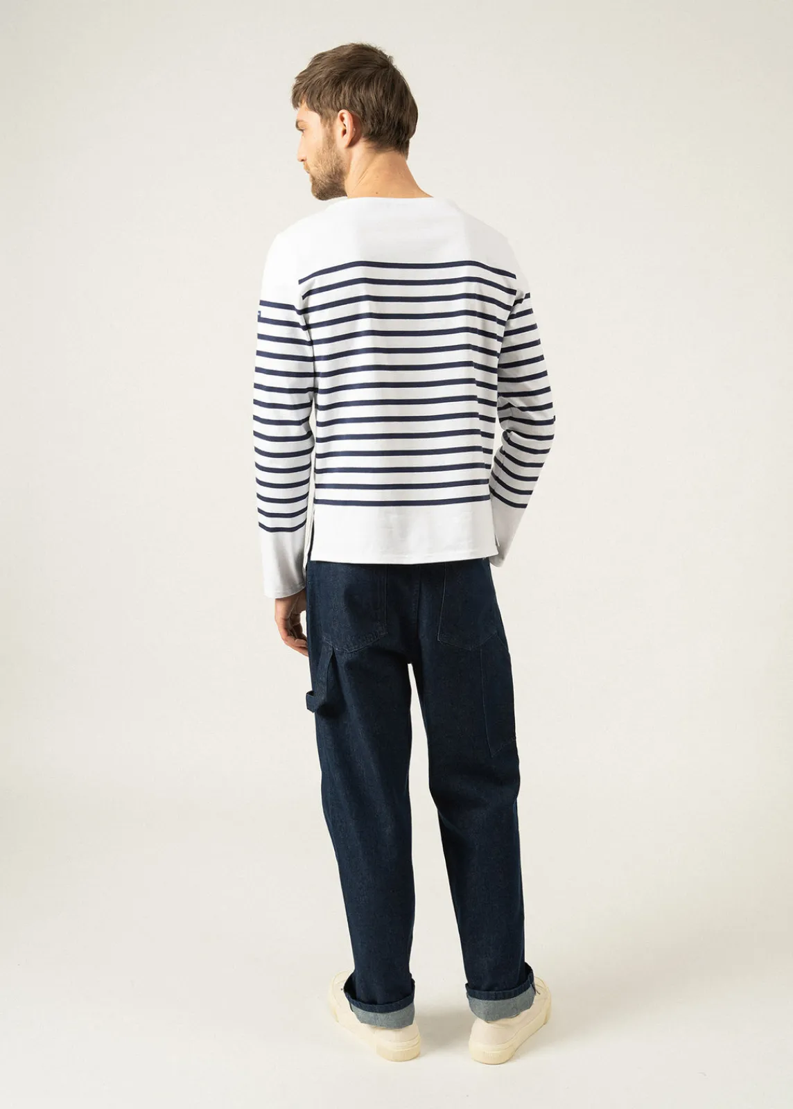 Saint James Sailor Striped Shirts*Naval authentic striped sailor shirt Neige/marine