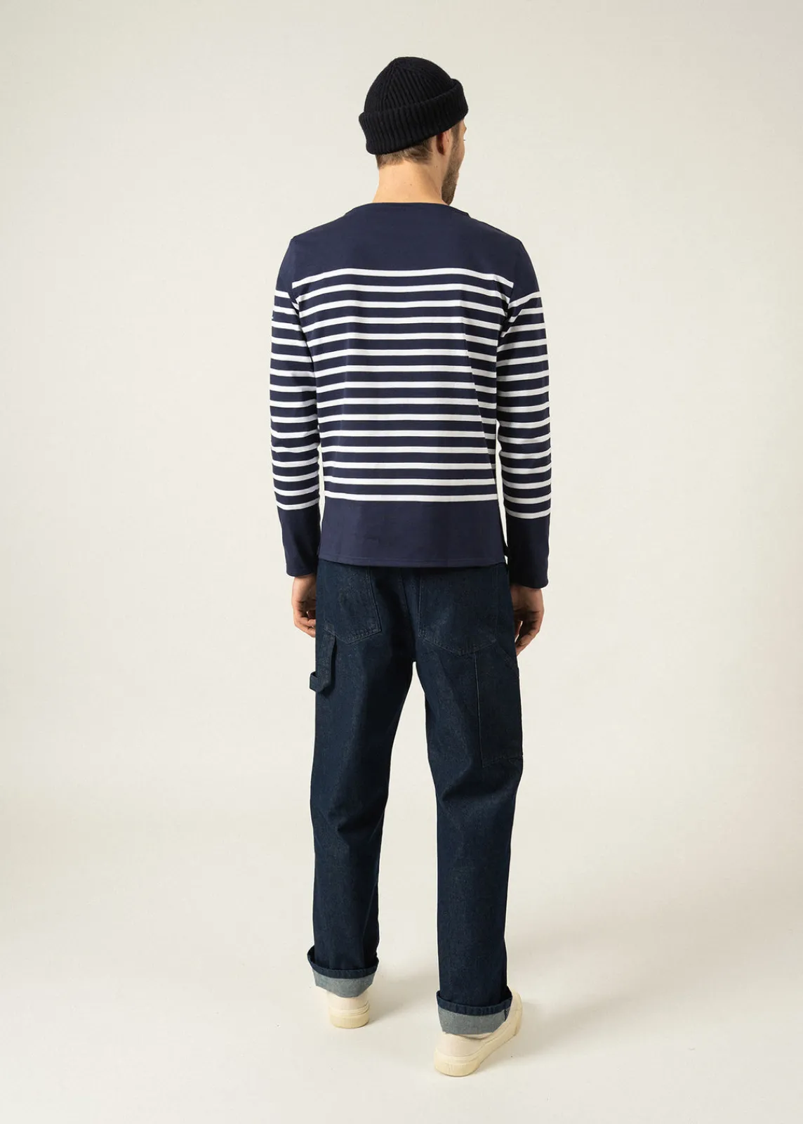 Saint James Sailor Striped Shirts|Sailor Striped Shirts*Naval authentic striped sailor shirt Marine/neige