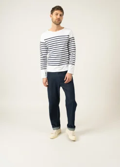 Saint James Sailor Striped Shirts|Sailor Striped Shirts*Naval authentic striped sailor shirt Neige/marine