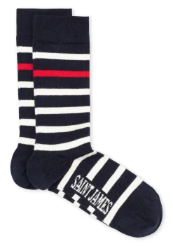 Saint James Shoes & Socks*Naval striped socks Marine/ecume/tulipe