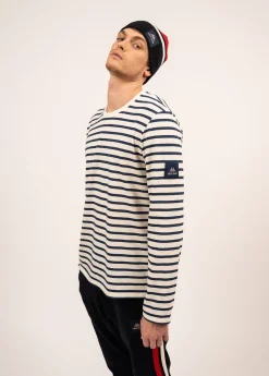 Saint James Sailor Striped Shirts|Sailor Striped Shirts*Normands cotton sailor striped shirt Ecru/marine