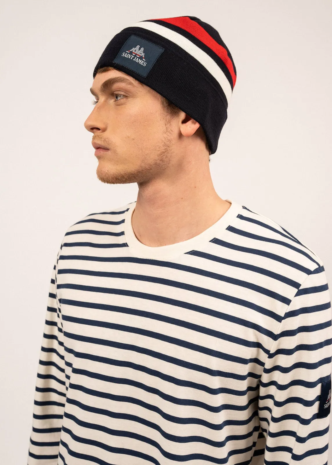 Saint James Sailor Striped Shirts|Sailor Striped Shirts*Normands cotton sailor striped shirt Ecru/marine
