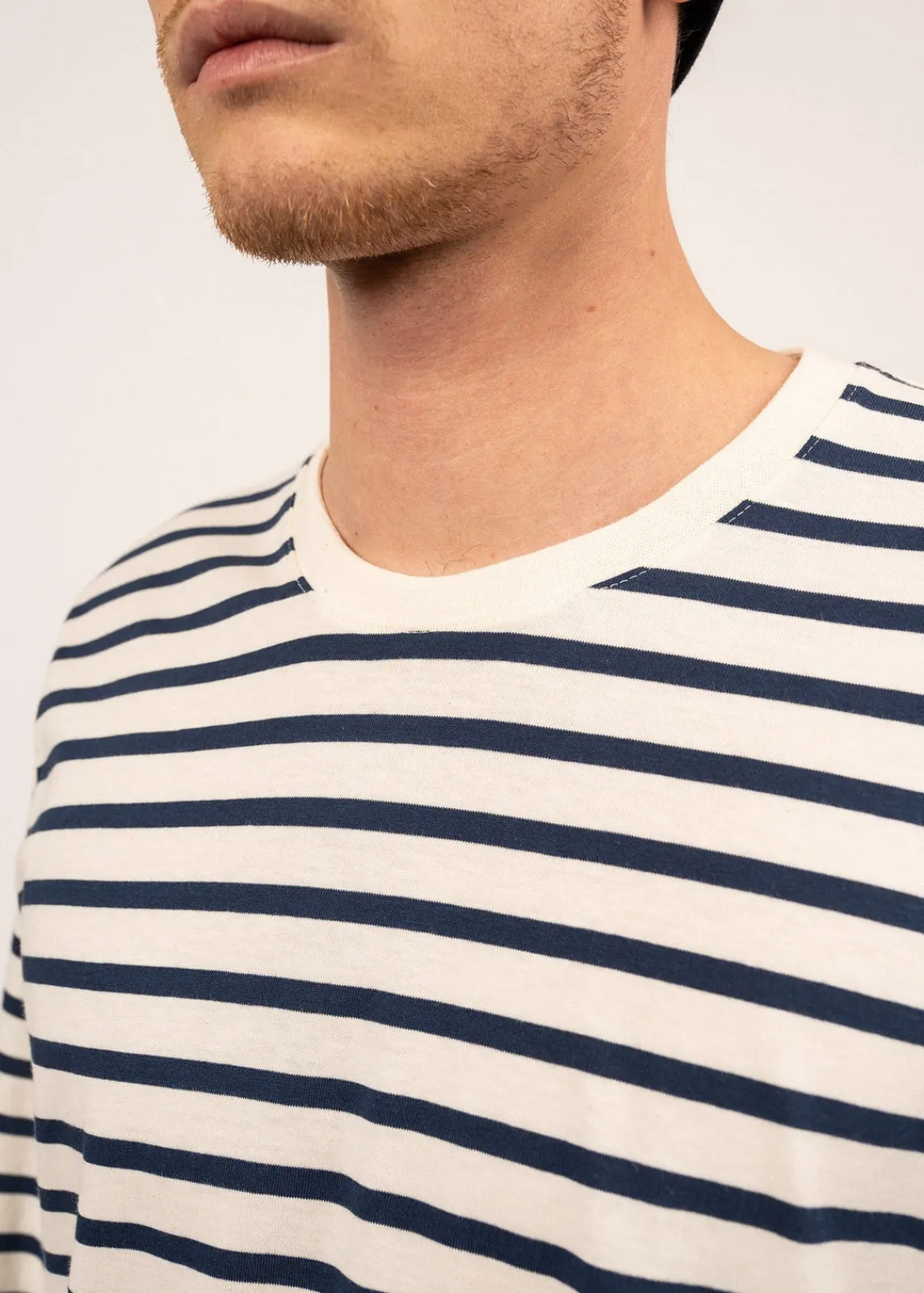 Saint James Sailor Striped Shirts|Sailor Striped Shirts*Normands cotton sailor striped shirt Ecru/marine