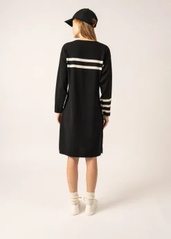 Saint James Dresses & Skirts*Nuage Striped Wool Dress Noir/ecume