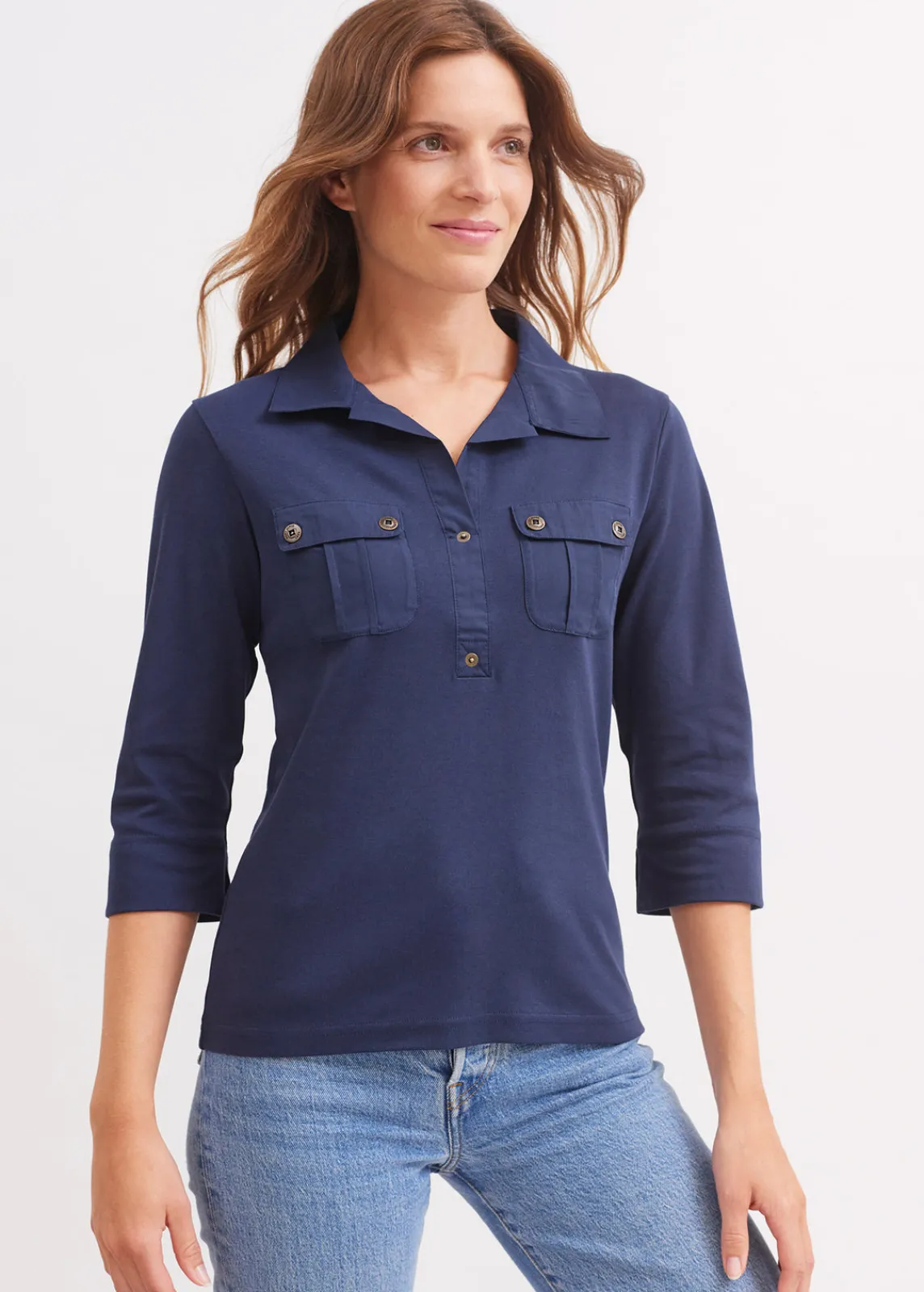 Saint James Tops & Polos*Oléron polo shirt Marine