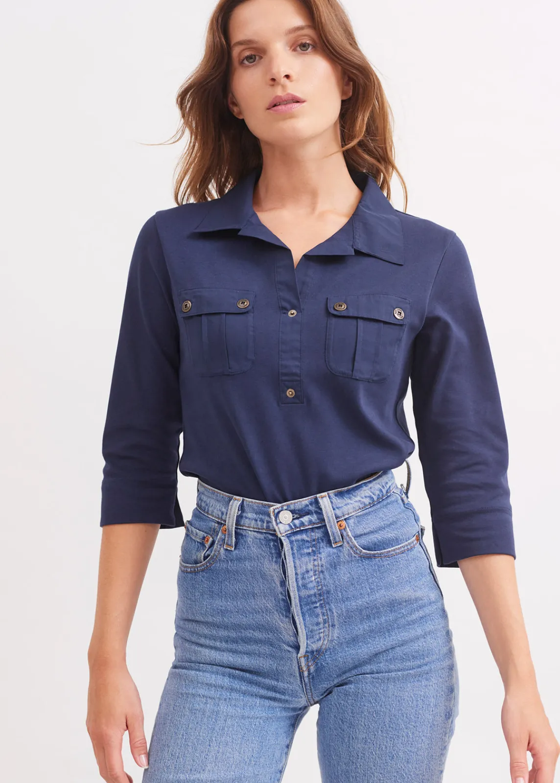 Saint James Tops & Polos*Oléron polo shirt Marine