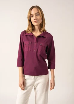 Saint James Tops & Polos*Oléron polo shirt Prune