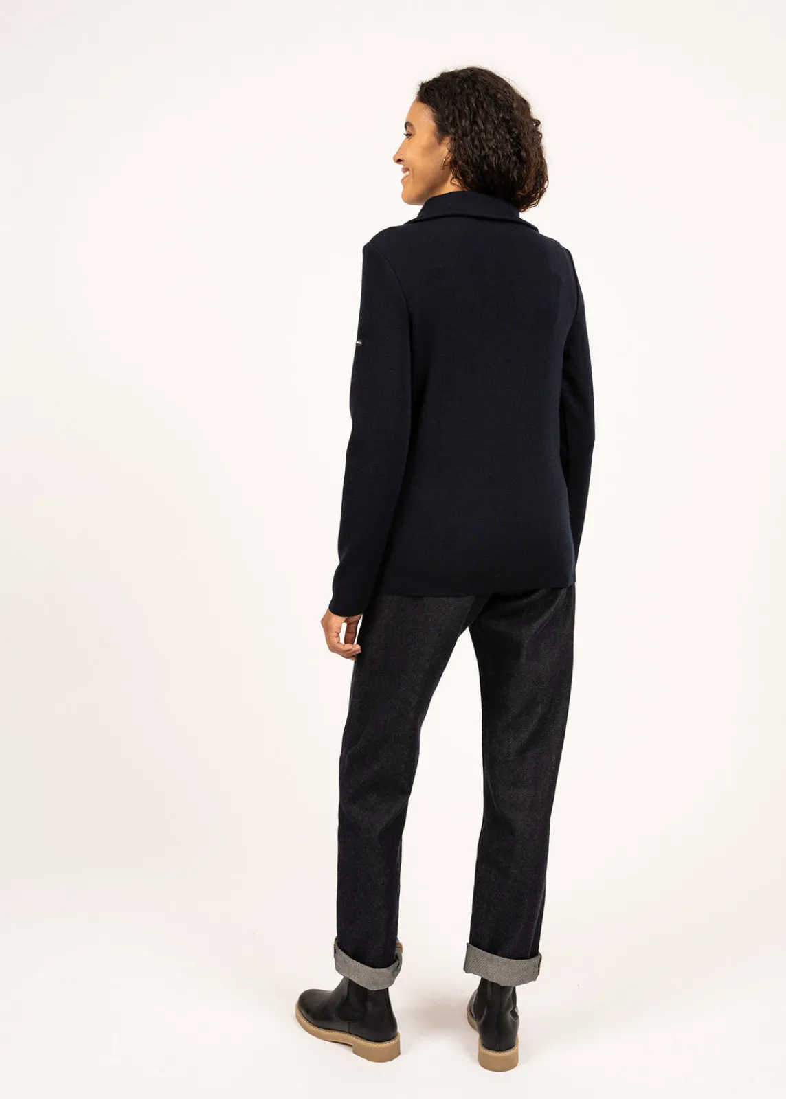 Saint James Jumpers, Cardigans, Jackets*Passerelle trucker jumper Navy