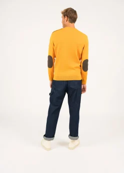 Saint James Sailor Jumpers|Sailor Jumpers*Patrimoine sailor jumper with elbow patches Marine