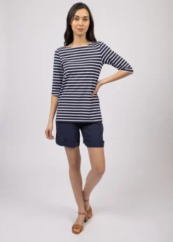 Saint James Sailor Striped Shirts*Phare boat neck striped sailor shirt Navy/neige