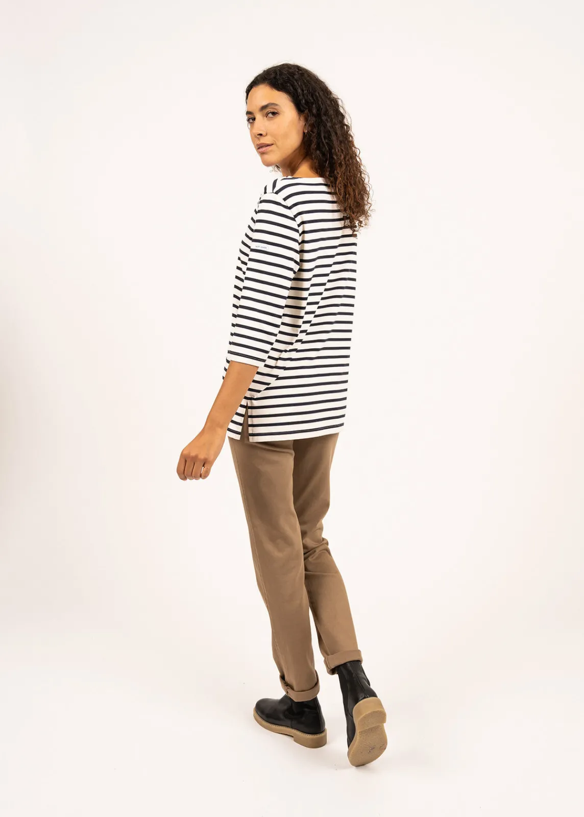 Saint James Sailor Striped Shirts*Phare boat neck striped sailor shirt Neige/navy