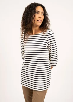 Saint James Sailor Striped Shirts*Phare boat neck striped sailor shirt Neige/navy