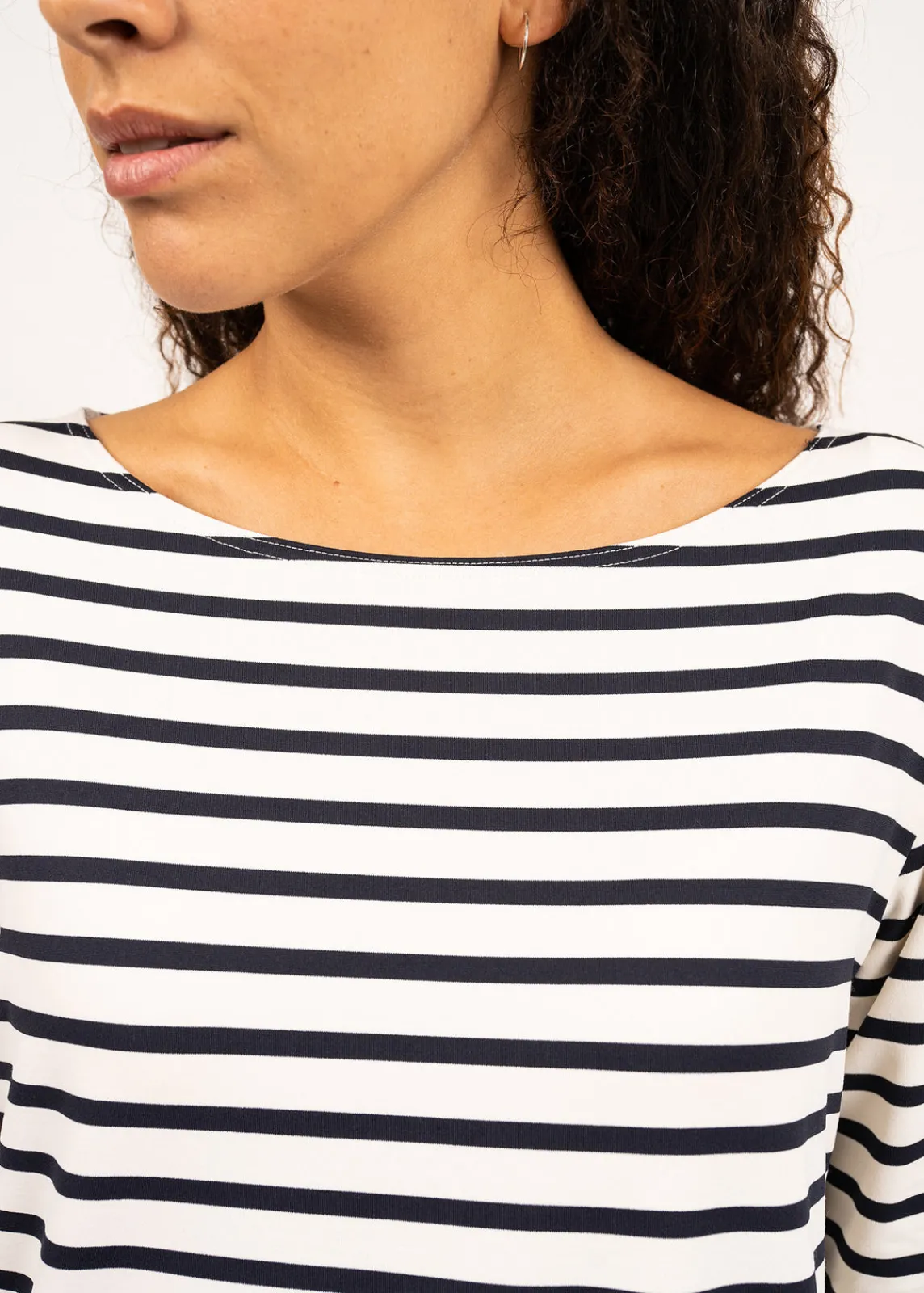 Saint James Sailor Striped Shirts*Phare boat neck striped sailor shirt Neige/navy