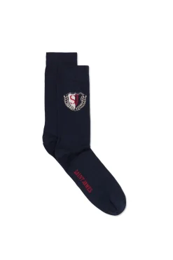 Saint James Shoes & Socks*Plain Cotton Socks Marine/ecume/tulipe