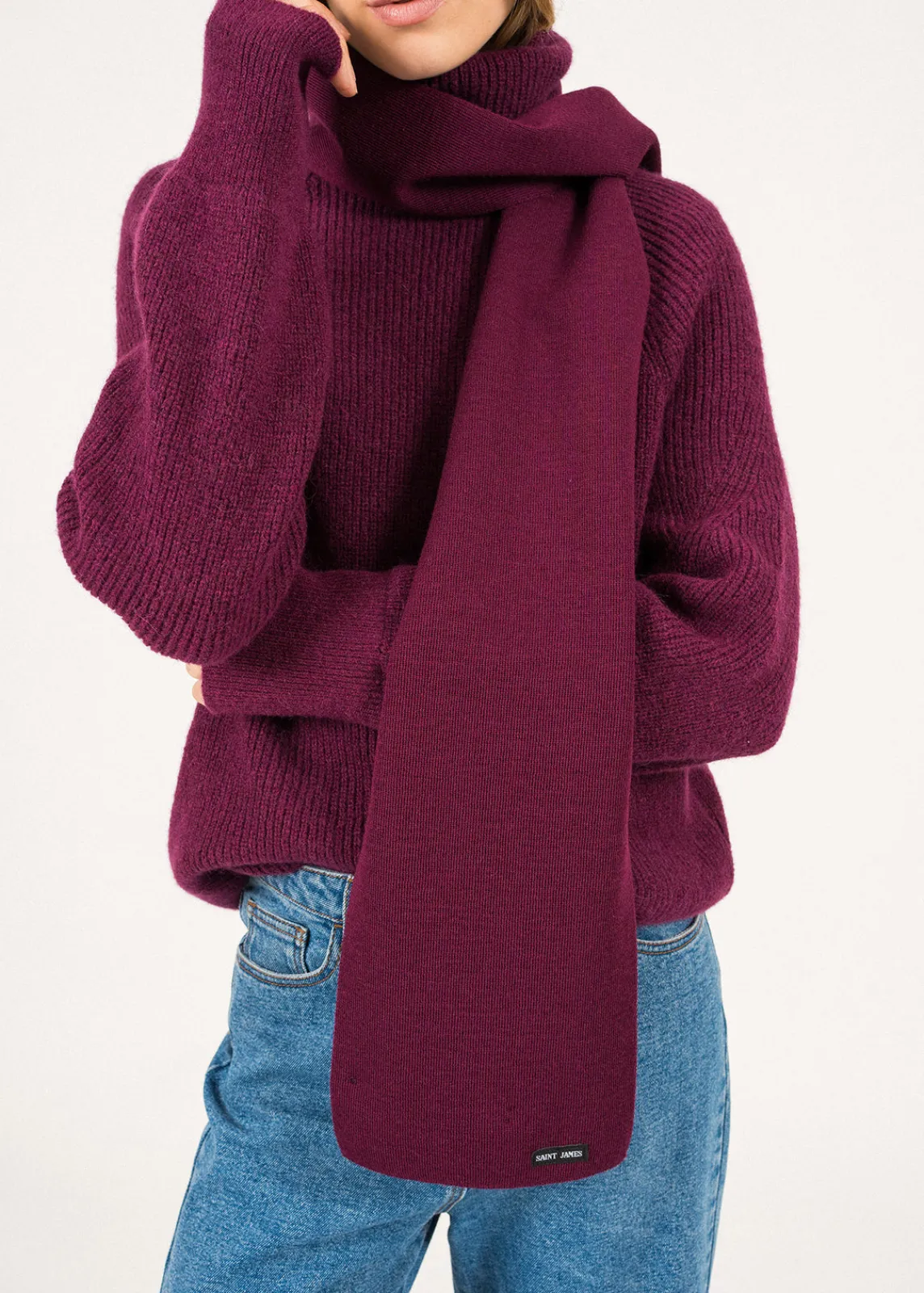 Saint James Scarves*Plain scarf Prune