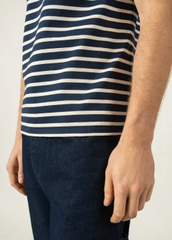 Saint James Sailor Striped Shirts|Sailor Striped Shirts*Plouider striped t-shirt Marine/ecru