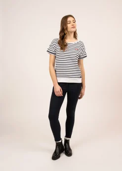 Saint James Tops & Polos*Poppyn's cotton t-shirt Neige/navy