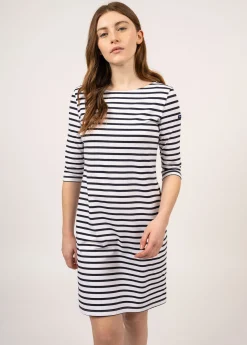 Saint James Dresses & Skirts*Propriano anti-UV striped dress Neige/navy