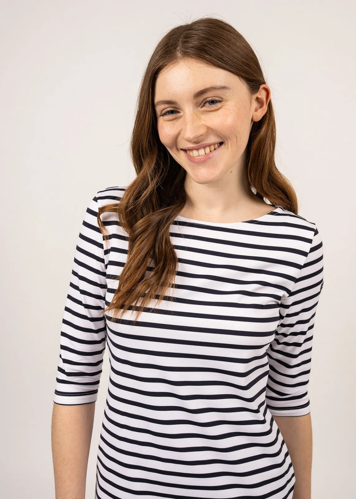 Saint James Dresses & Skirts*Propriano anti-UV striped dress Neige/navy