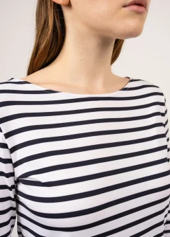 Saint James Dresses & Skirts*Propriano anti-UV striped dress Neige/navy