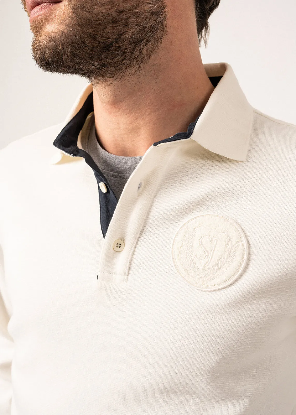 Saint James Polos & T-shirts*Prosper Long-sleeved Polo Shirt Ecume