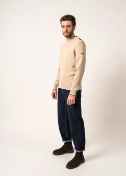 Saint James Sailor Jumpers|Sailor Jumpers*Rives sailor jumper in wool Beige/navy