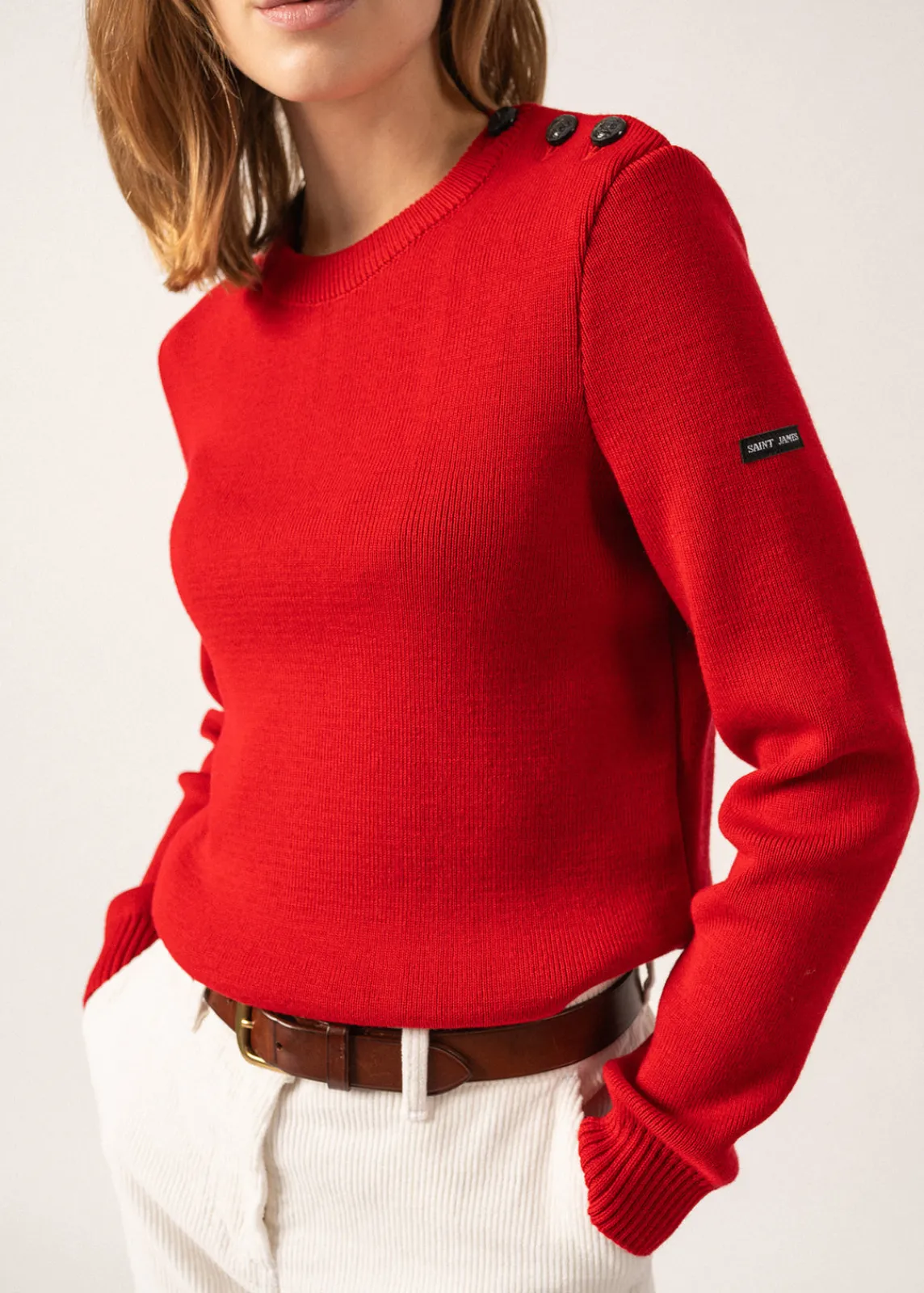 Saint James Sailor Jumpers|Sailor Jumpers*Rochefort plain sailor jumper Rouge