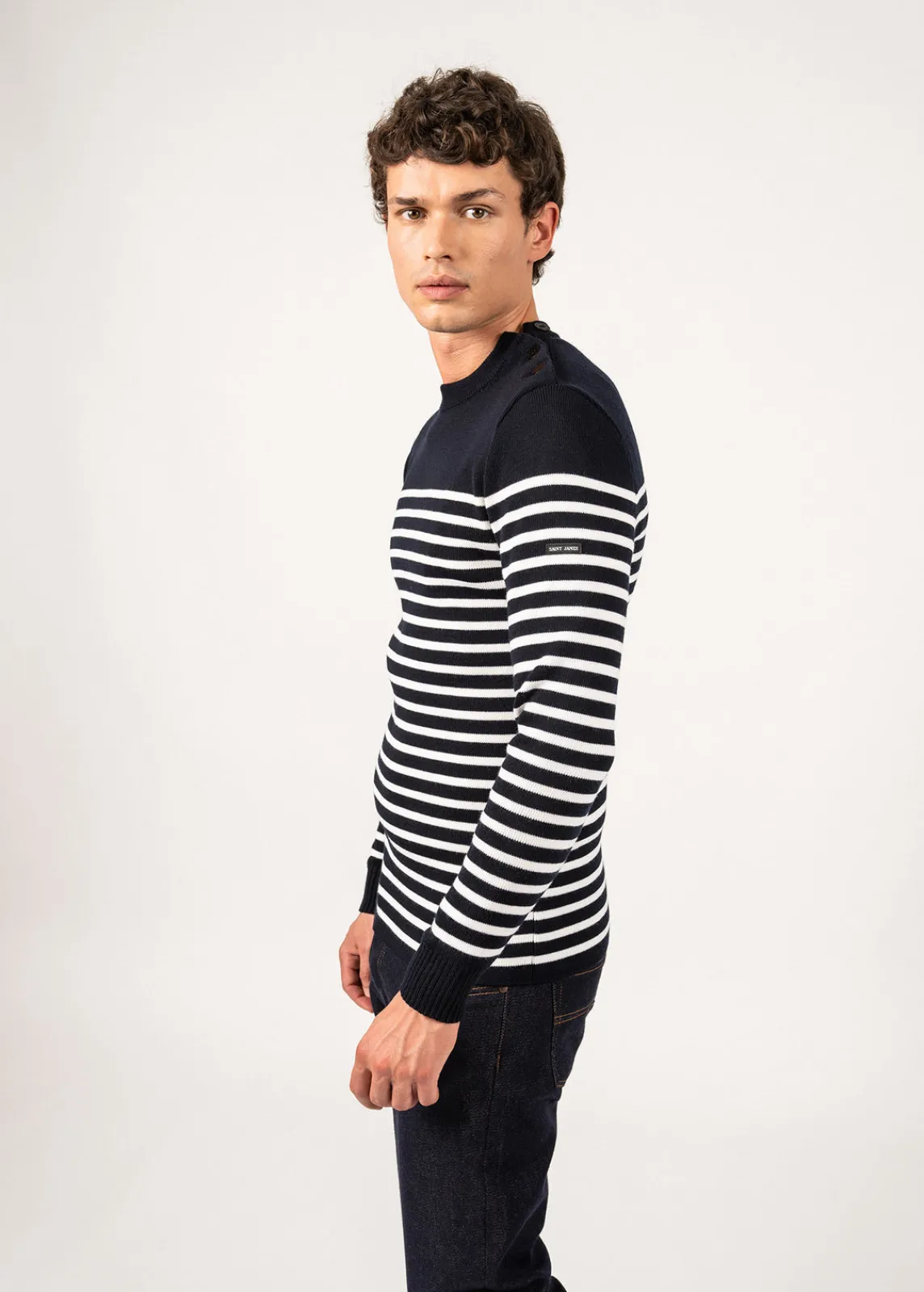 Saint James Sailor Jumpers|Sailor Jumpers*Rochefort striped sailor jumper Navy/ecume
