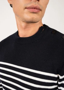 Saint James Sailor Jumpers|Sailor Jumpers*Rochefort striped sailor jumper Navy/ecume