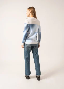Saint James Sailor Jumpers|Sailor Jumpers*Rochefort striped sailor jumper Ecume/oxygene