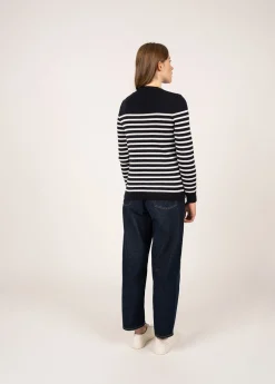Saint James Sailor Jumpers|Sailor Jumpers*Rochefort striped sailor jumper Navy/ecume