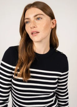 Saint James Sailor Jumpers|Sailor Jumpers*Rochefort striped sailor jumper Navy/ecume