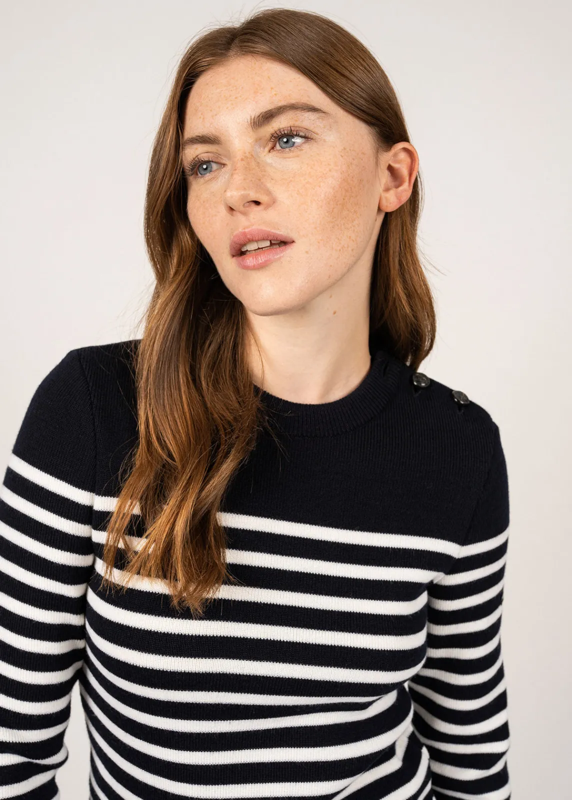 Saint James Sailor Jumpers|Sailor Jumpers*Rochefort striped sailor jumper Navy/ecume